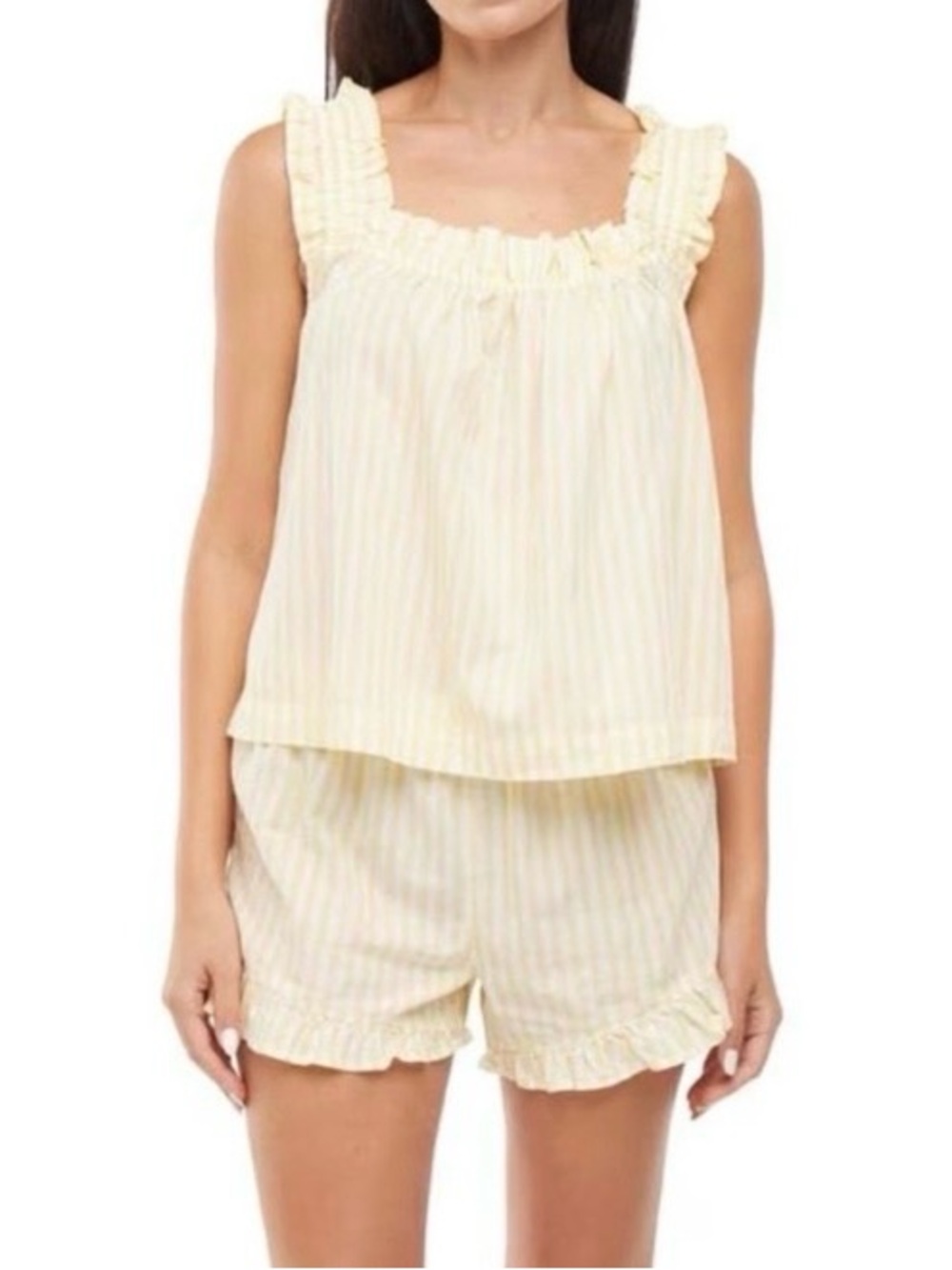 GAP Striped Ruffle Pajama Set Women’s Medium - Brand New